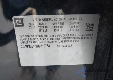 2013 Buick Regal Premium 1 из США, поврежденный, VIN 2G4GS5ER3D9219734